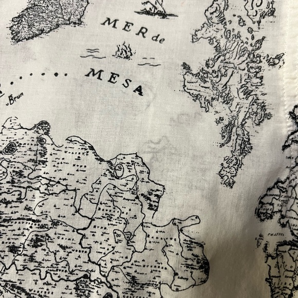 Madewell White and Black Map Print Button Down Shirt - Picture 2 of 2